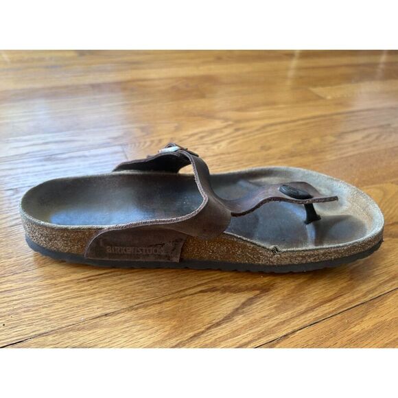 Birkenstock Gizeh Leather Unisex Sandal Brown Men 10/10.5 Women 11 - Picture 5 of 11